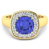 Image 2 : 14KT Yellow Gold 1.99ct Tanzanite and Diamond Ring