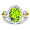 Image 3 : 14KT Yellow Gold 3.85ctw Peridot and Diamond Ring