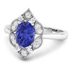 Image 2 : 14KT White Gold 1.09ctw Tanzanite and Diamond Ring