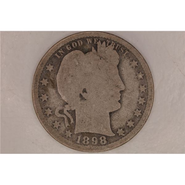 1898 SILVER BARBER QUARTER