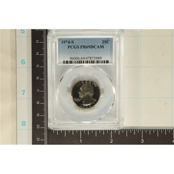 1974-S WASHINGTON QUARTER PCGS PR69 DCAM