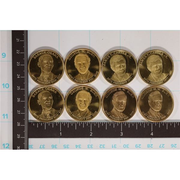 8 PRESIDENTIAL .45 OZ. PF ROUNDS: 2 EACH OF -