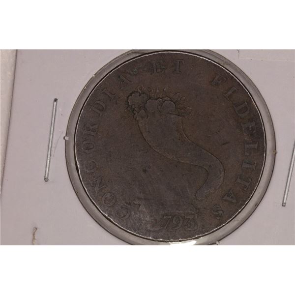 1793 CONDER TOKEN. THEY R MOSTLY 18TH CENTURY