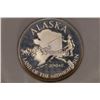 Image 1 : .51 OZ. PF STERLING SILVER ALASKA STATE ROUND WITH