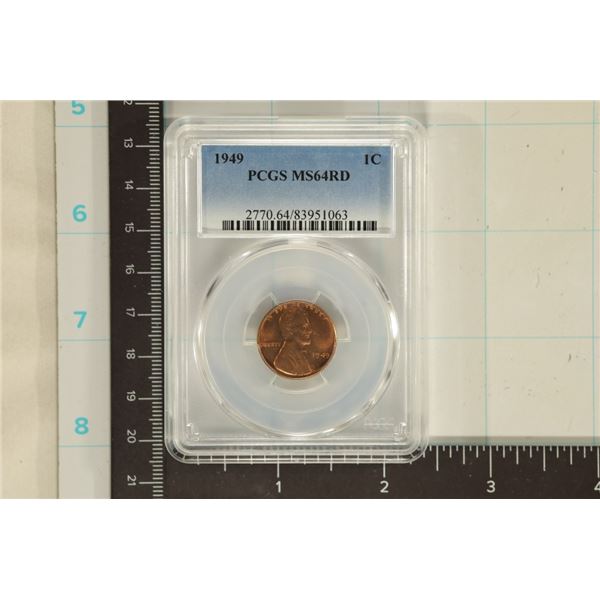 1949 LINCOLN WHEAT CENT PCGS MS64RD