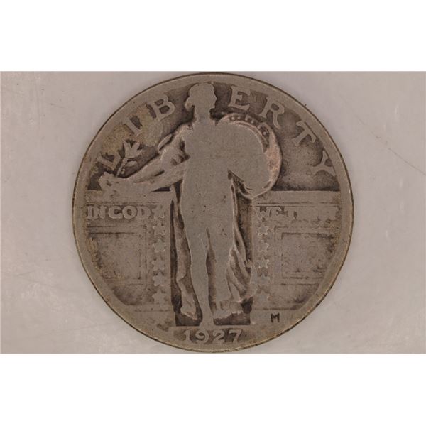 1927 SILVER STANDING LIBERTY QUARTER