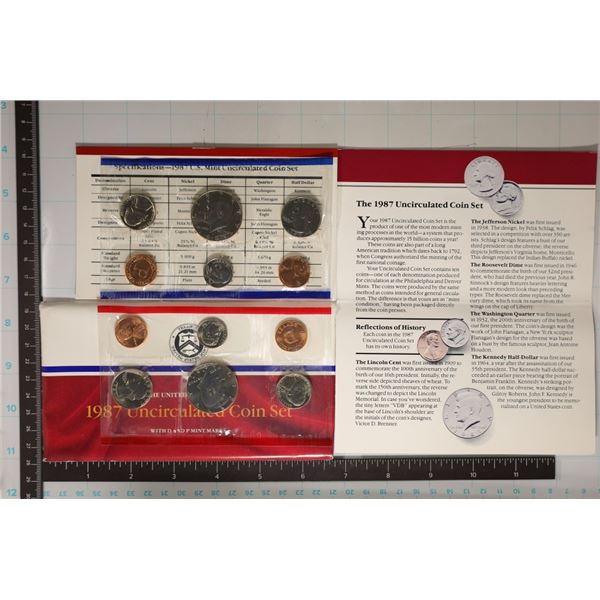 1987 US MINT SET (UNC) P/D (WITH ENVELOPE)