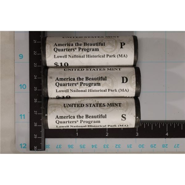 2019-P/D/S SOLID DATE $10 UNC ROLLS OF LOWELL