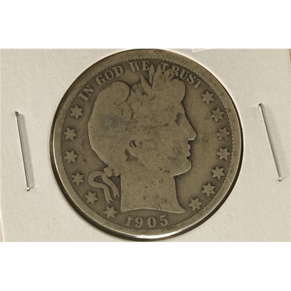 1905-O SILVER BARBER HALF DOLLAR