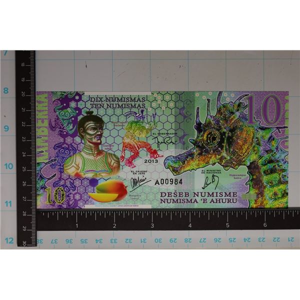 2013 CU POLYMER KAMBERRA 10 NUMISMAS COLORIZED