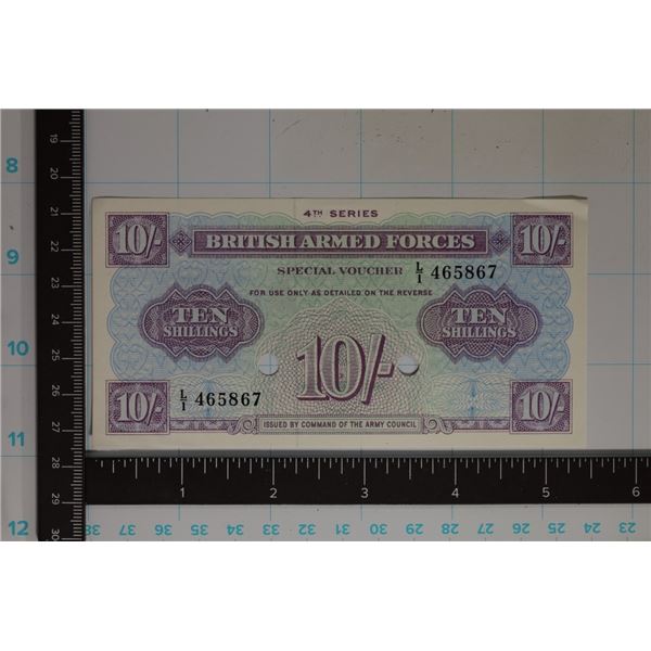 BRITISH ARMED FORCES 4TH SERIES 10 SHILLING
