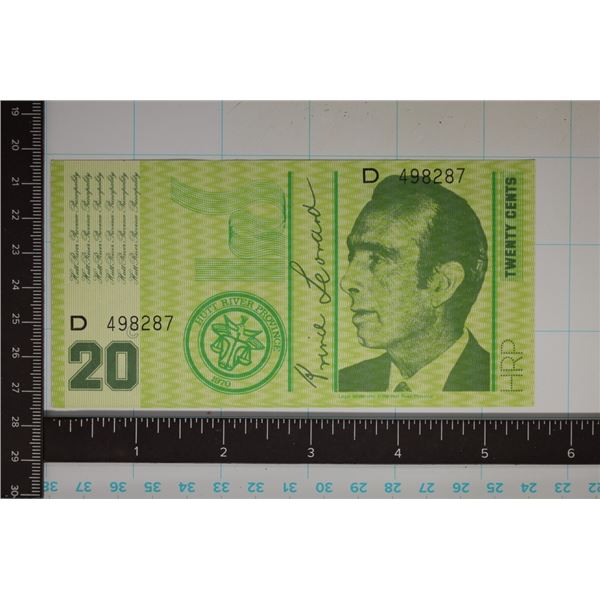 1970 HUTT RIVER PROVINCE 20 CENTS LEGAL TENDER