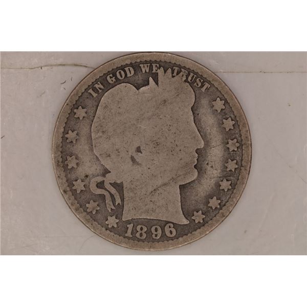 1896 SILVER BARBER QUARTER