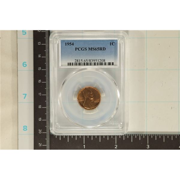 1954 LINCOLN WHEAT CENT PCGS MS65RD