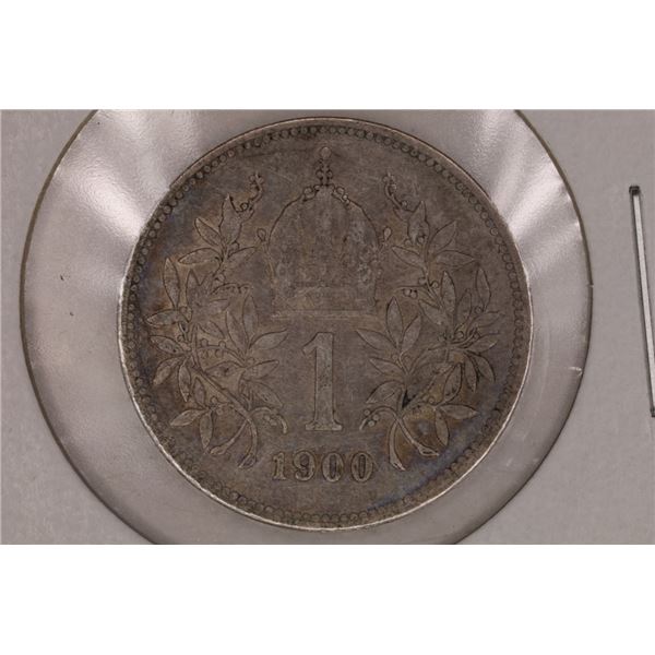 1900 AUSTRIA SILVER 1 CORONA .1342 OZ. ASW