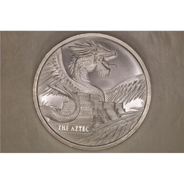 1 TROY OZ .999 FINE SILVER UNC ROUND "THE AZTEC"