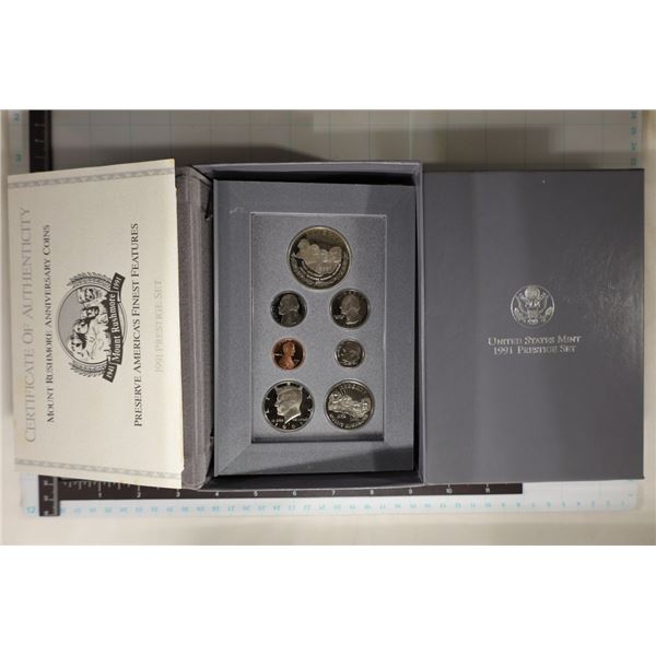 1991 US PRESTIGE PROOF SET IN BOX WITH CERT.