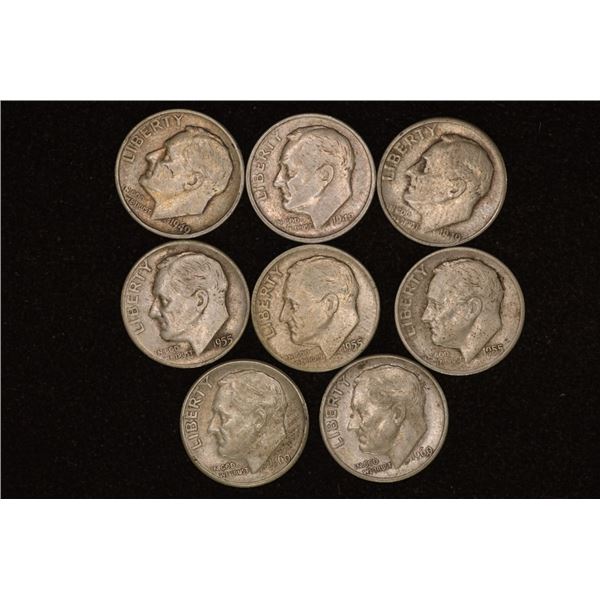 1949-P/D/S, 1955-P/D/S & 1960-P & D SILVER ROSY