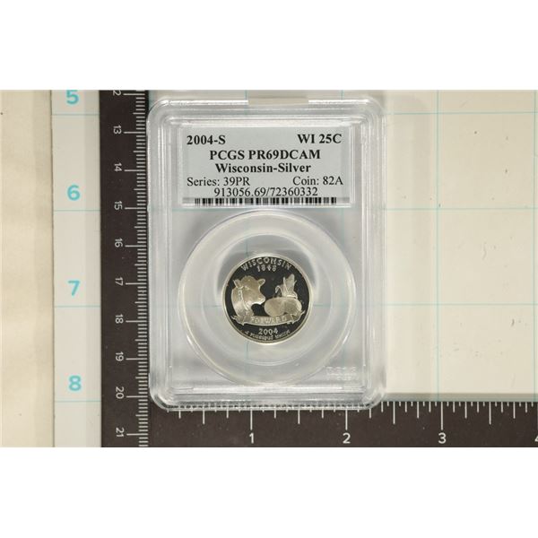 2004-S SILVER WISCONSIN QUARTER PCGS PR69 DCAM