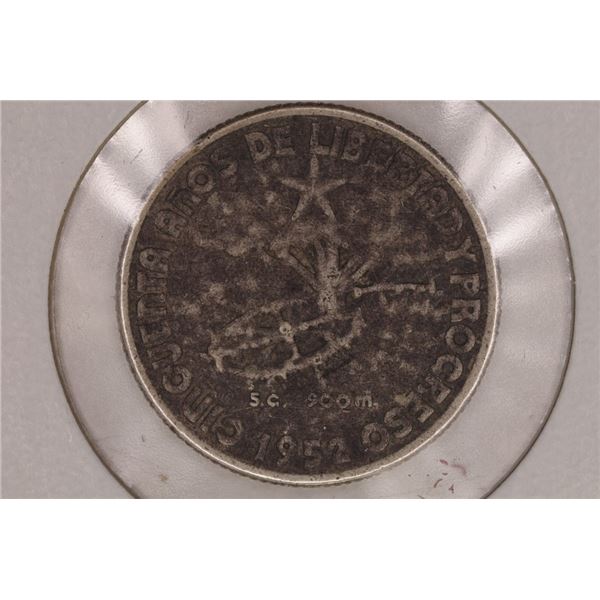 1952 CUBA SILVER 20 CENTAVOS .1447 OZ. ASW