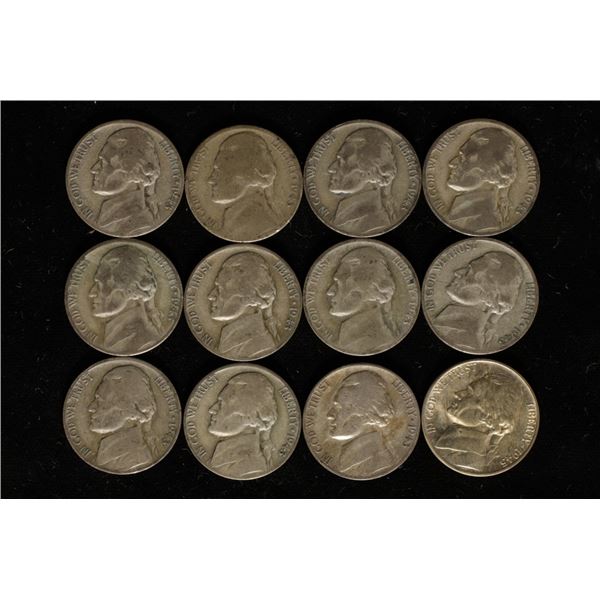 11-1943 & 1-1945-S UNC 35% SILVER JEFFERSON WAR