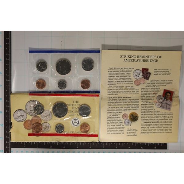 1990 US MINT SET (UNC) P/D (WITH ENVELOPE)