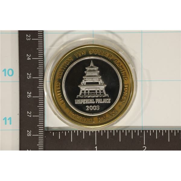 CASINO $10 SILVER TOKEN (UNC) 2003 IMPERIAL PALACE