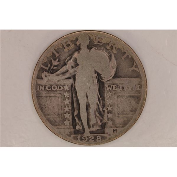 1928 SILVER STANDING LIBERTY QUARTER