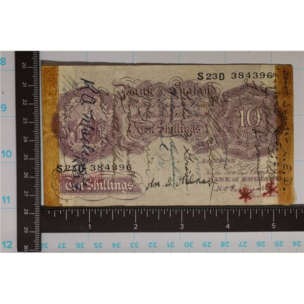OLD BANK OF ENGLAND 10 SHILLING SHORT SNORTER