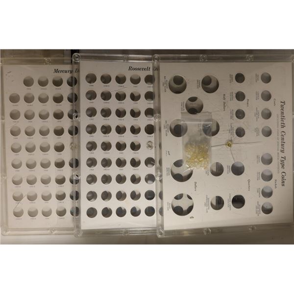 3 CAPITOL PLASTICS COIN HOLDERS: ROOSEVELT DIMES,