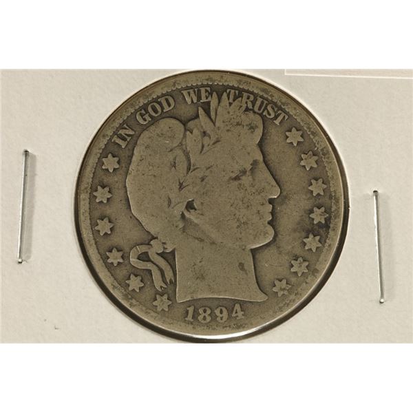 1894-S SILVER BARBER HALF DOLLAR