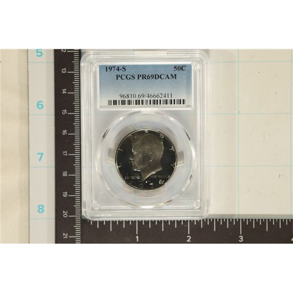 1974-S KENNEDY HALF DOLLAR PCGS PR69 DCAM