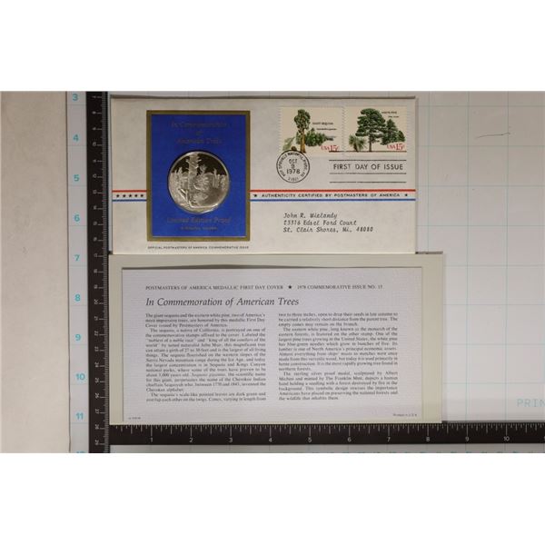 .8 OZ. PROOF ROUND IN FDC IN COMMEMORATION OF