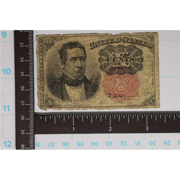 1874 TEN CENTS US FRACTIONAL CURRENCY CIRCULATED