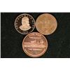 Image 1 : 3-COPPER / BRASS ROUNDS: 1 OZ. PF CIVIL WAR 150TH