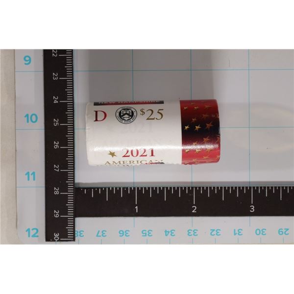 2021-D SOLID DATE $25 ROLL OF NEW HAMPSHIRE