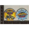 Image 1 : $2 & $3 IRONHORSE PLASTIC CASINO CHIPS EVERETT, WA
