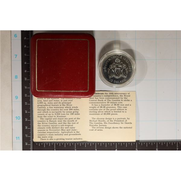 1965-1975 GAMBIA PF STERLING SILVER 10 DALASIS