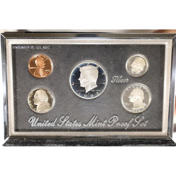 1993 US SILVER PREMIER PROOF SET (WITH BOX) AND