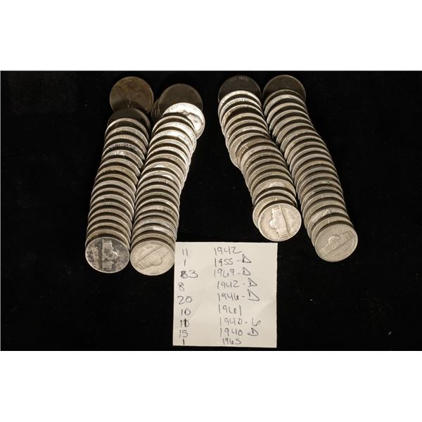 80 ASSORTED JEFFERSON NICKEL 1940-1969.