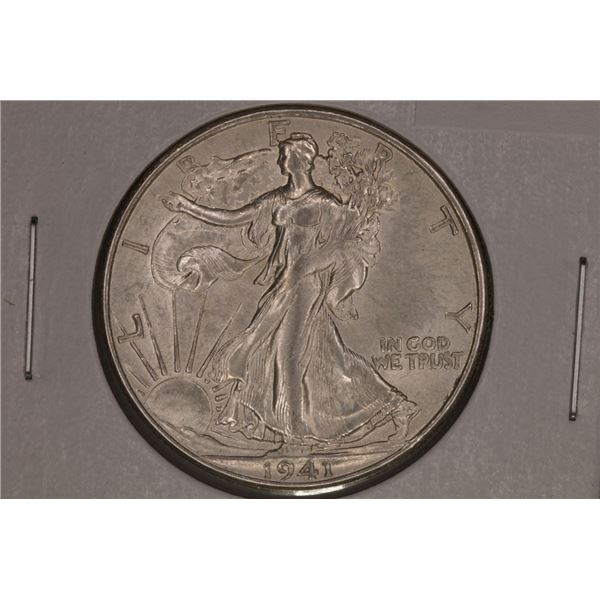 1941-S SILVER WALKING LIBERTY HALF DOLLAR AU