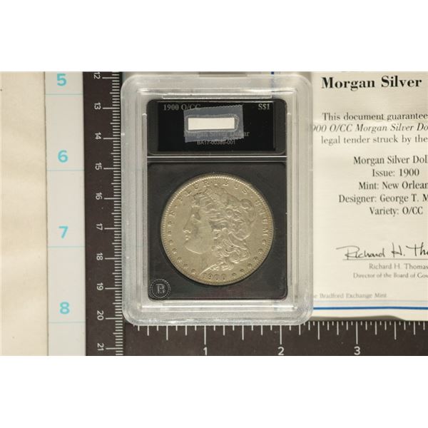 1900-O/CC MORGAN SILVER DOLLAR WITH PAPERWORK