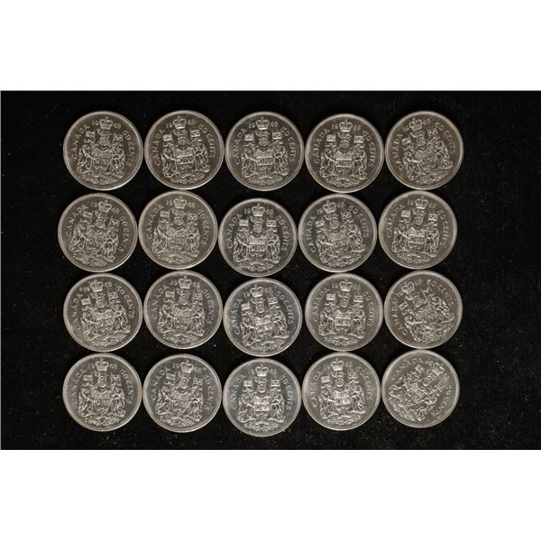 20-1968 CANADA UNC 50 CENT COINS