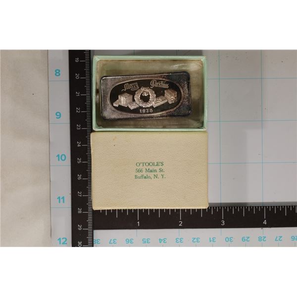 1 TROY OZ .999 FINE SILVER 1973 MERRY CHRISTMAS