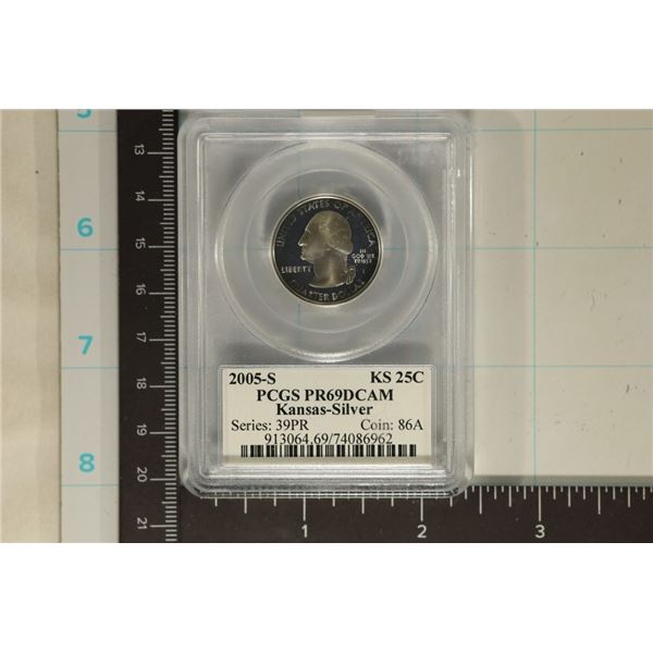 2005-S SILVER KANSAS QUARTER PCGS PR69 DCAM