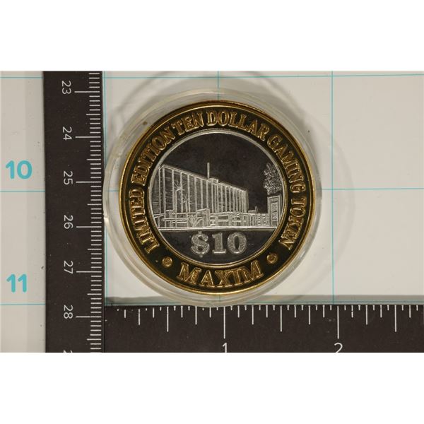 CASINO $10 SILVER TOKEN (UNC) MAXIM LIMITED