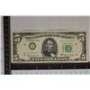 Image 1 : 1963-A US $5 STAR NOTE GREEN SEAL FRN CRISP AU