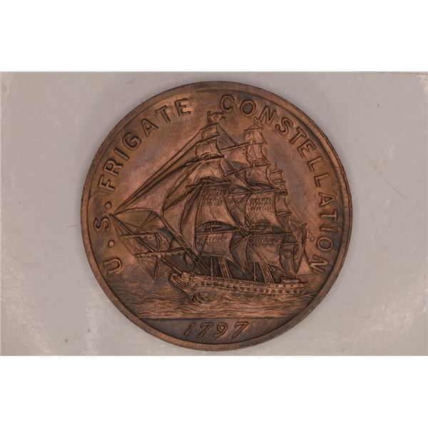 1955 US FRIGATE CONSTELLATION COPPER COIN