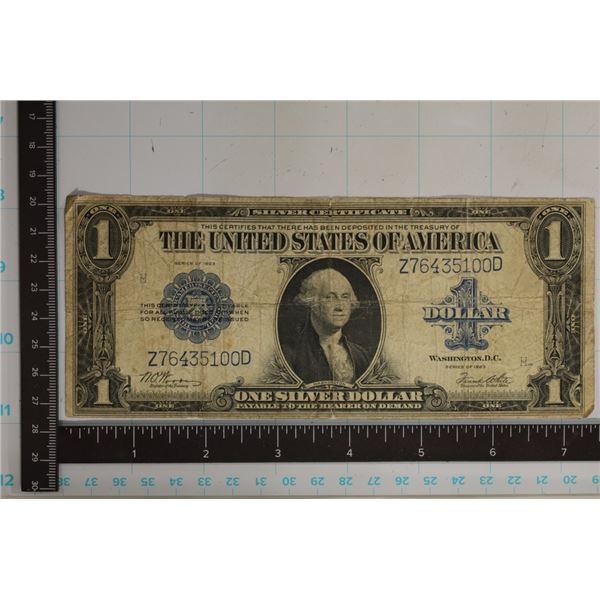 1923 LARGE SIZE $1 SILVER CERTIFICATE BLUE SEAL