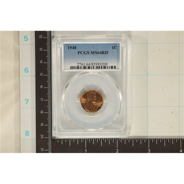 1948 LINCOLN WHEAT CENT PCGS MS64RD